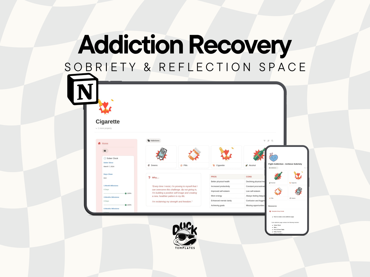 Notion Addiction Recovery Template