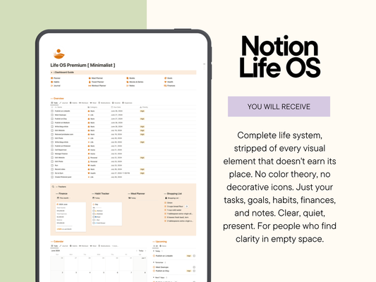 Notion Life OS Premium [Minimalist]