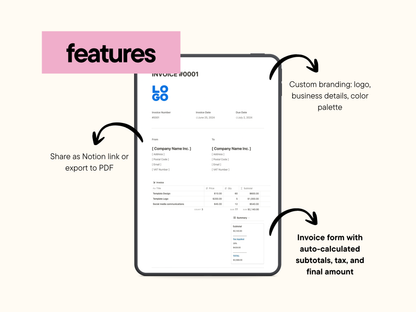 Notion Invoice Template