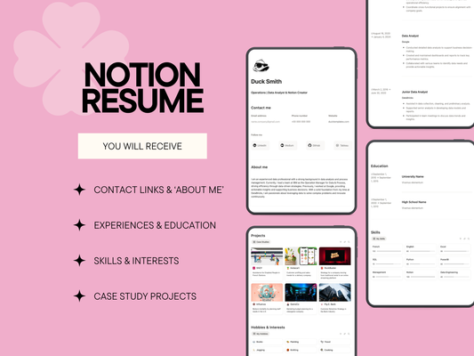 Notion Resume / CV Template