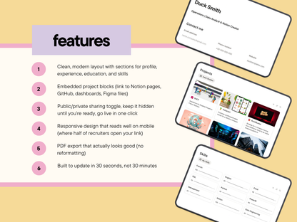 Notion Resume / CV Template