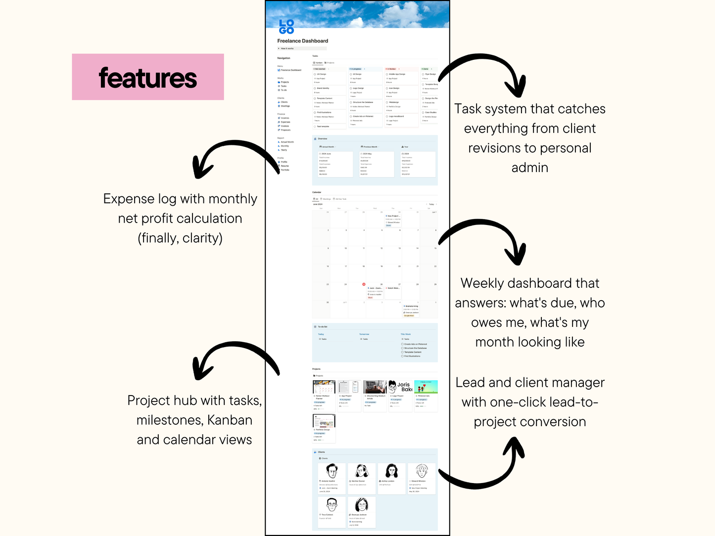 Notion Freelance Business Dashboard
