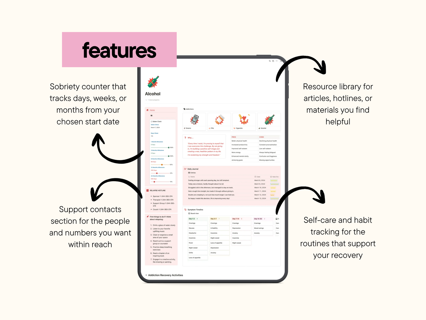 Notion Addiction Recovery Template