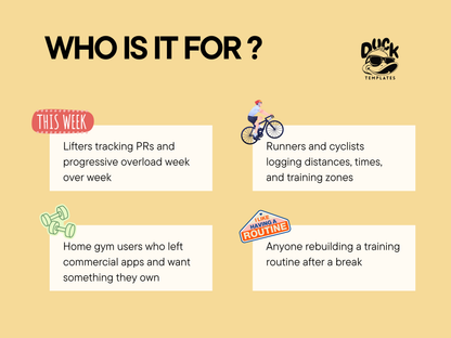 Planificador de entrenamiento de Notion