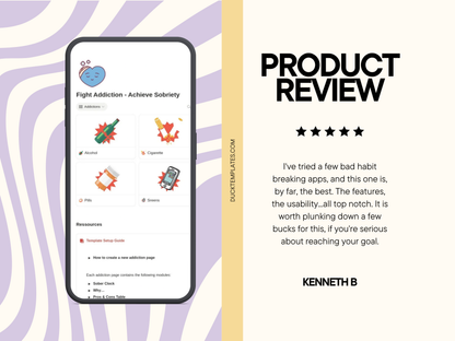 Notion Addiction Recovery Template