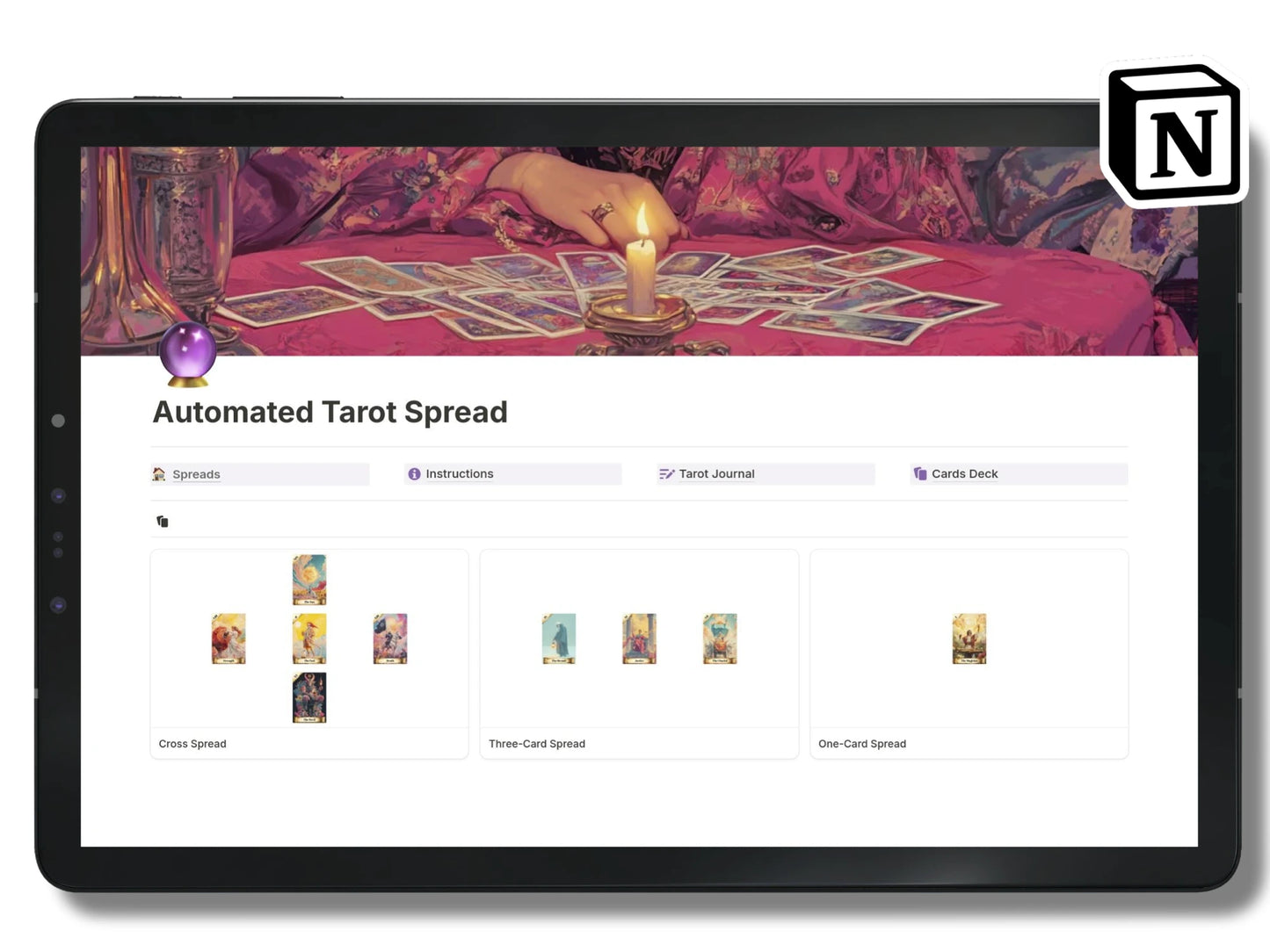 Notion Automated Tarot Spread