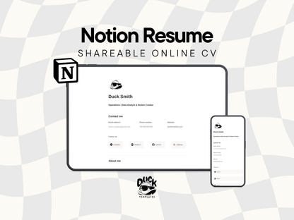 Notion Resume / CV Template